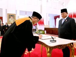 Presiden Prabowo Subianto Saksikan Pengucapan Sumpah Sunarto sebagai Ketua MA