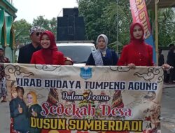 Masyarakat Desa Sumberdadi Gelar Sedekah Bumi Kirab Budaya Tumpeng Agung