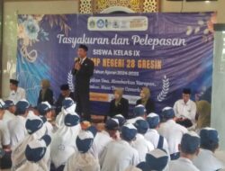Tasyakuran dan Pelepasan Siswa kelas IX UPT SMPN 28 Gresik Berlangsung dengan Khidmat
