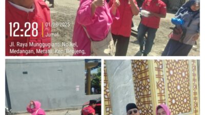 Anggota dan Srikandi DPAC Madas Benjeng Bagikan Nasi Kotak dalam Kegiatan Jumat Berkah