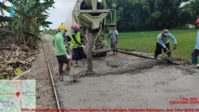 Jalan Poros Kedungdowo Dibangun dari BKK 2025, Petani dan Pelajar Terbantu