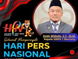 Kepala SMKN 1 Baureno Mengucapkan Selamat Hari Pers Nasional 2026
