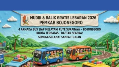 Pemkab Bojonegoro Siapkan 4 Bus Mudik Gratis Lebaran 2026 Rute Surabaya–Bojonegoro